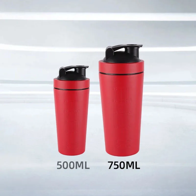 2022 High Quality 600ml Stainless Steel Double Wall Vacuum Insulated Protein Shaker Water Bottle With Ball For GYM
