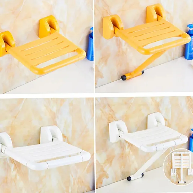 Folding Shower Chair Grab Bar Room  Cradle Seat For Elderly Plastic Stool
