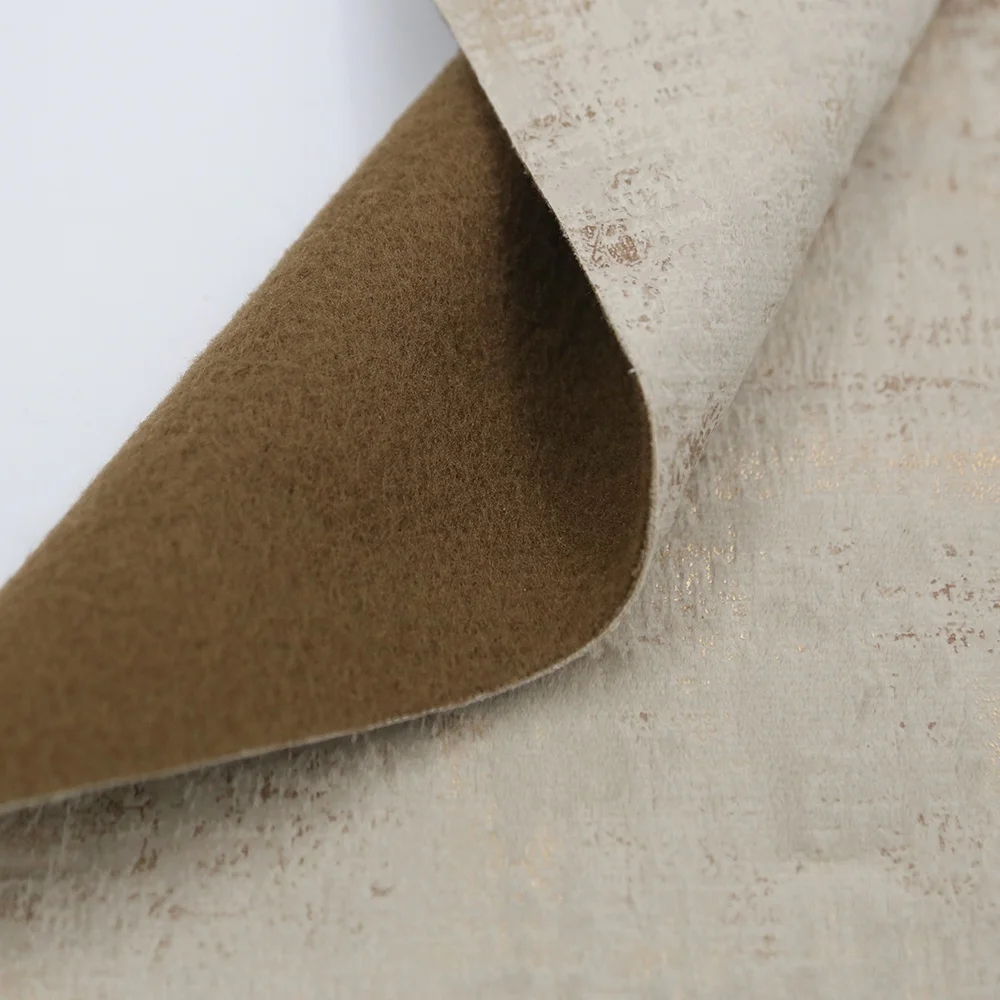 Sofa Fabric Glue Embossed Bonded Curly Grain PU Artificial Leather for Furniture