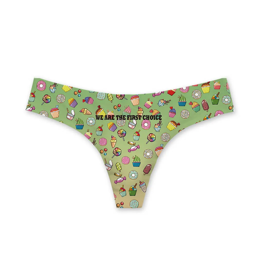 
Cartoon Cute Pattern Harajuku Soft Breathable Briefs Panties Stretch Thong Panty Underwear Women G-string 