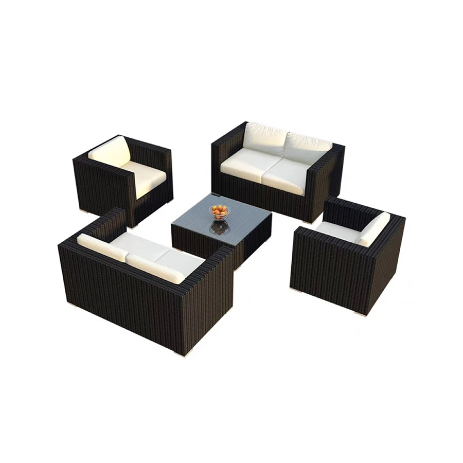 Unique Outdoor Natural Rattan And Bamboo Sofa For Home Bar Application Four Seater Patio Set