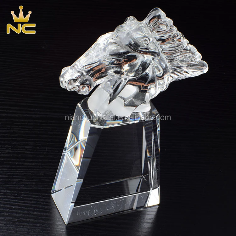 
High Quality Crystal Horse Head Award For Team Spirit Trophy Figurines 