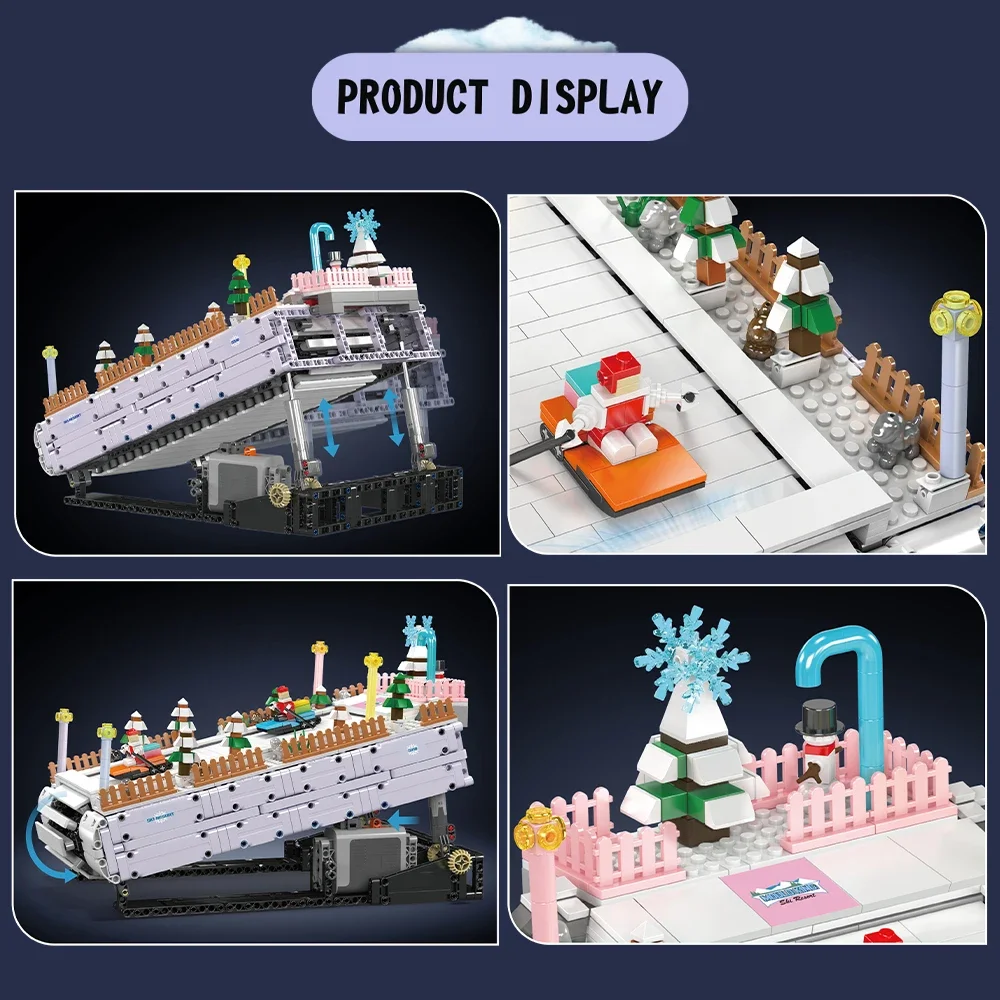 Mould King 10158 Christmas ski resort model Building blocks sets bricks MOC educational puzzle blocks toys kids Christmas gifts