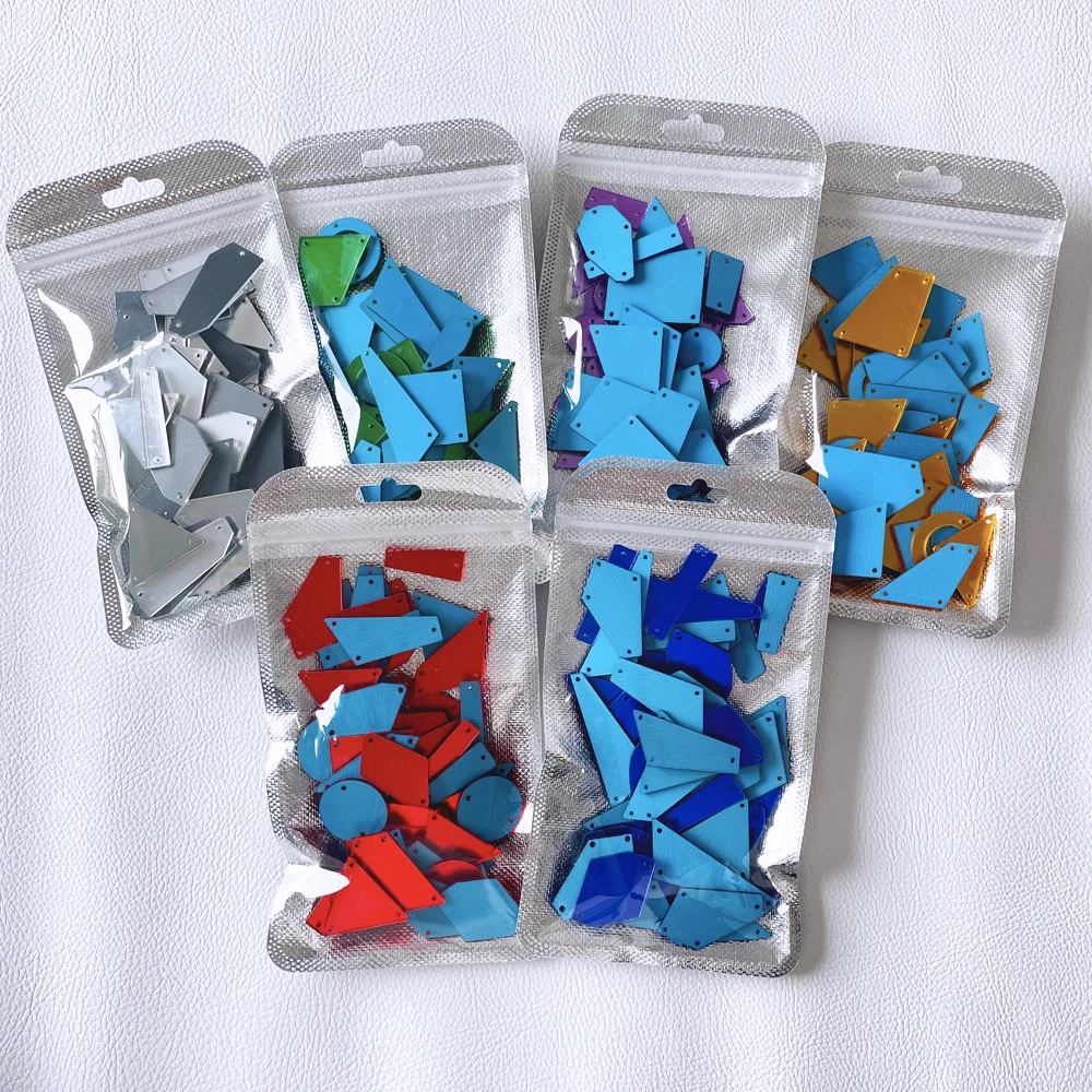 Yantuo Wholesale flat back rhinestone gem acrylic mirror sew on rhinestone beads with holes for dancing clothes