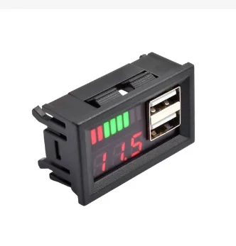 DC12V Cars Motorcycles Vehicles USB 5V2A Output LED Digital Displays Voltmeter Lead Acid Mini Voltage Meter Battery Tester
