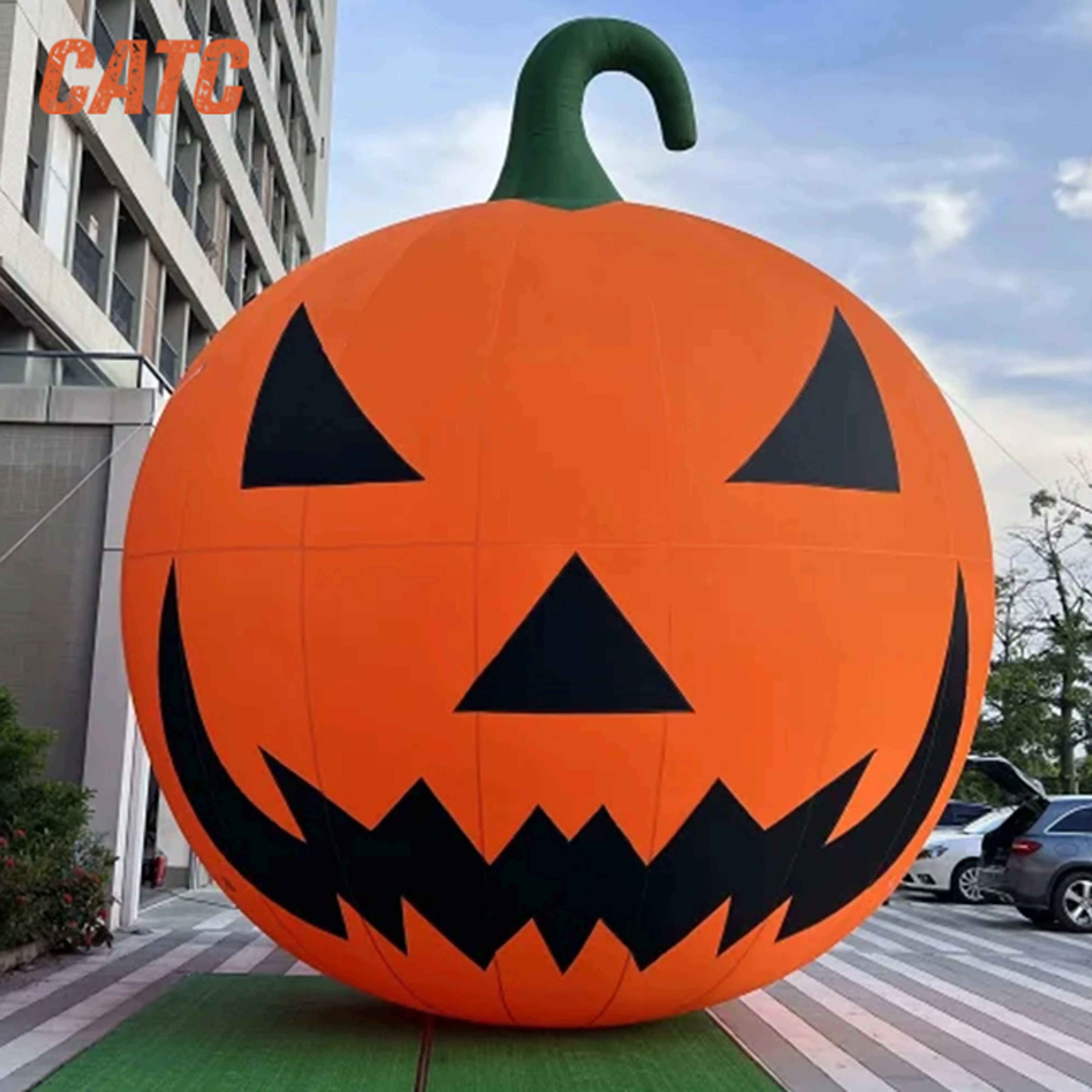 CATC Huge Custom Halloween Inflatable Pumpkin Head with Blower Halloween Party Decoration Inflatable Pumpkin
