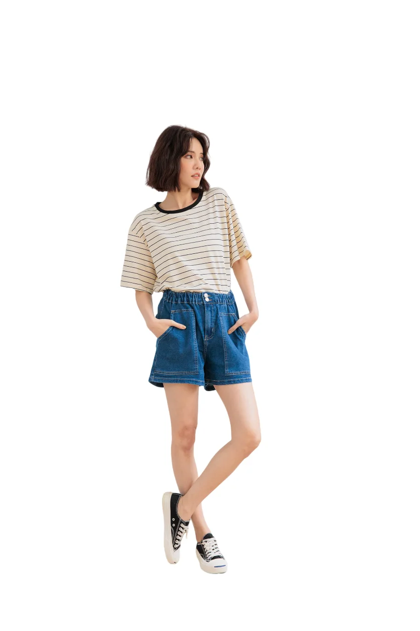 Latest Girls Fashion Super Stretch Jeans Street Mid Waisted Short Jeans For Summer