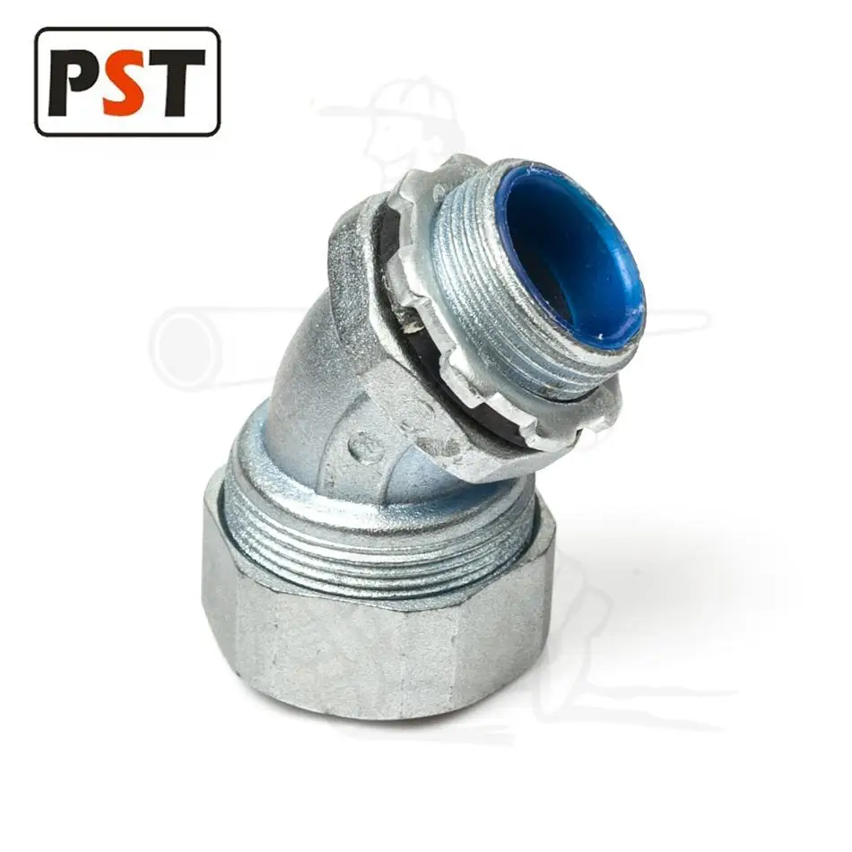 45 Degree DNJ Type Flex Conduit to Box Connector Flexible Conduit Connector