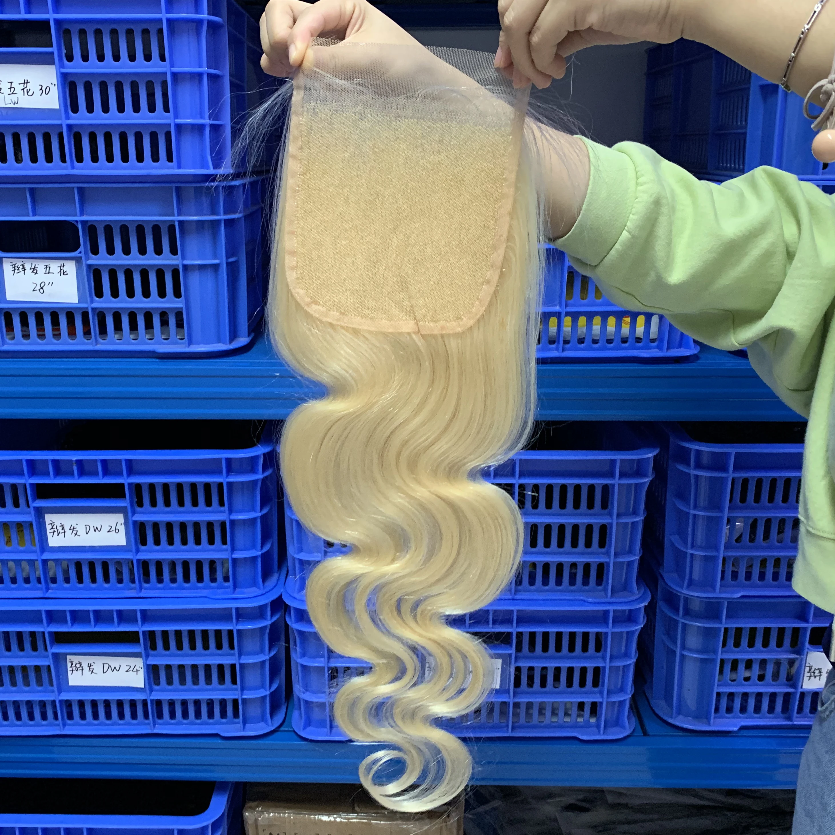 Luxefame прозрачные 5x5 613 натуральные волосы отбеливатель тела узлы фронтальная кружевная застежка Бразильская кудрявая