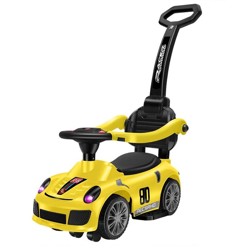 Factory in Stock Hand Push Scooter with Light Music Universal Wheel Anti-Rollover Toy Car Swing Car Wholesale