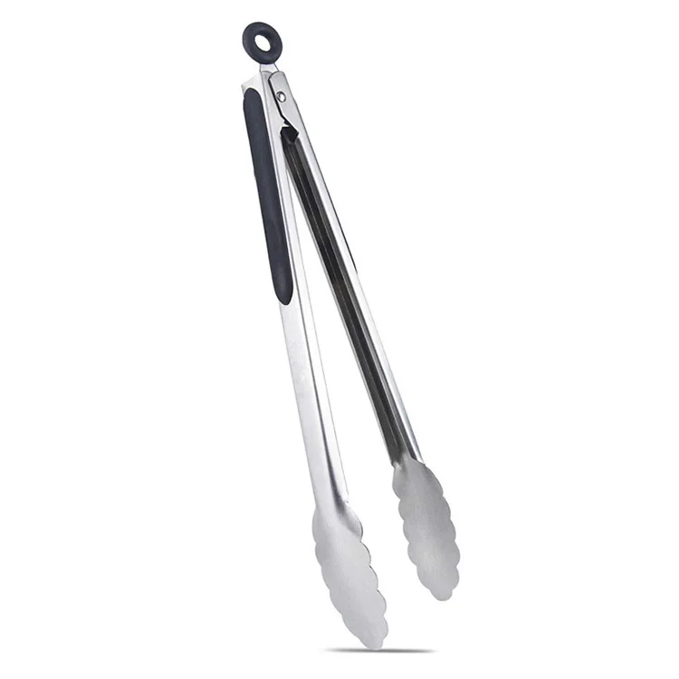 Factory Direct Promotion 12 Inch Food Grade BBQ Accessories Stainless Steel  Long Handle Barbecue Food Tong