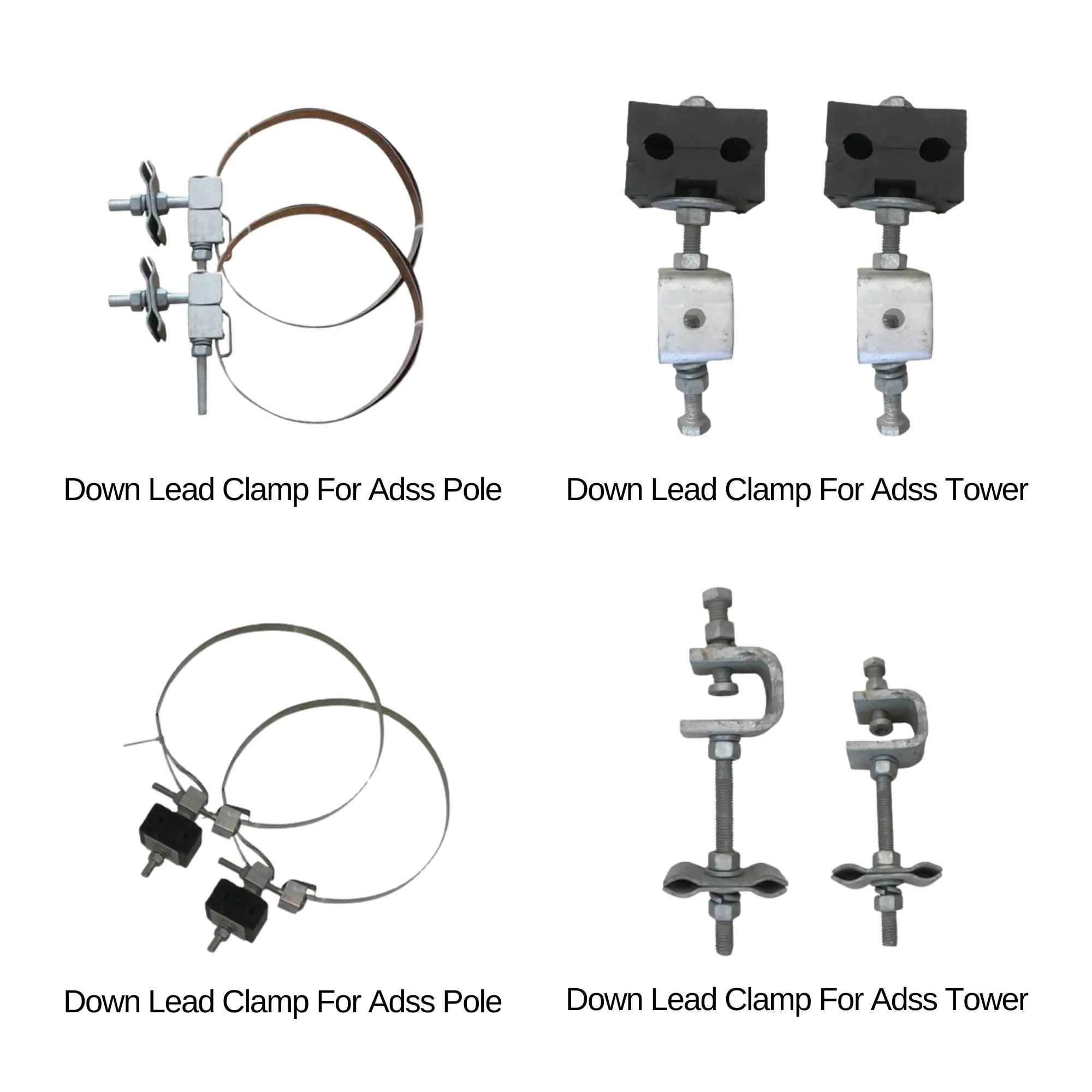 Electric Pole Fittings Down Lead Clamp For Adss Pole Power / Double Suspension Clamp Opgw Adss Cable