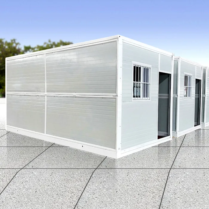 Light steel frame easy assembly foldable prefabricated caravan 20 ft folding container house