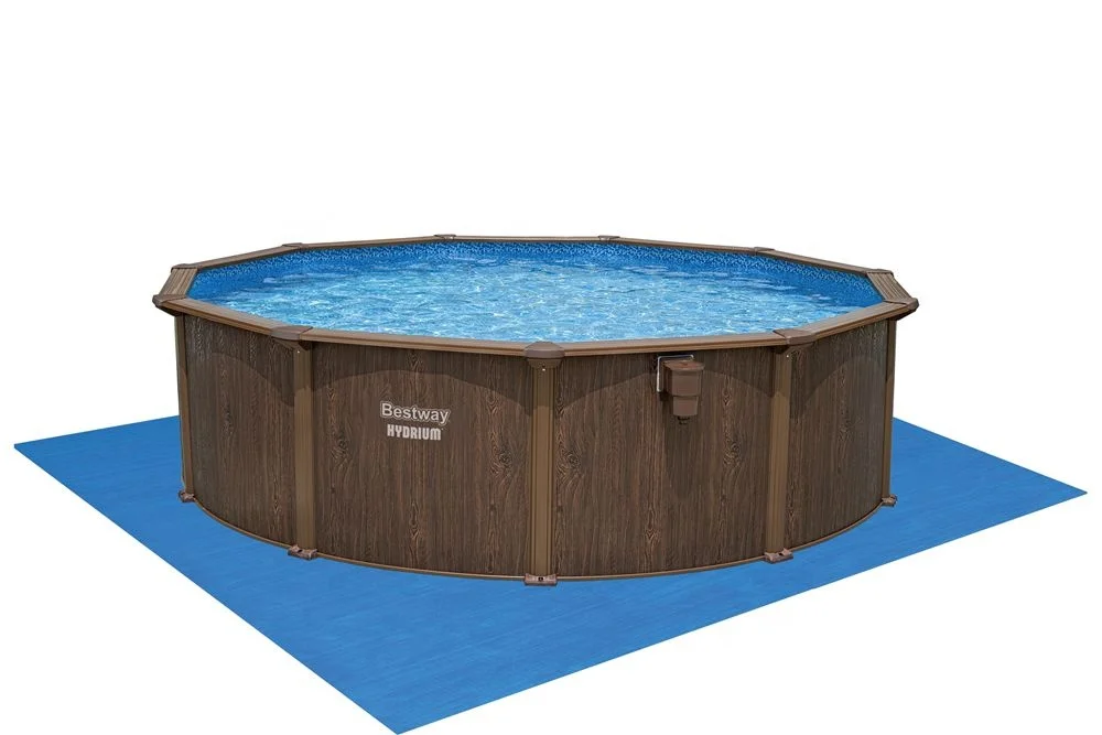 16 Ft x 52 In Large Bestway Hydrium Steel Wall Pool Outdoor Round Above Ground Swimming Pool Kit