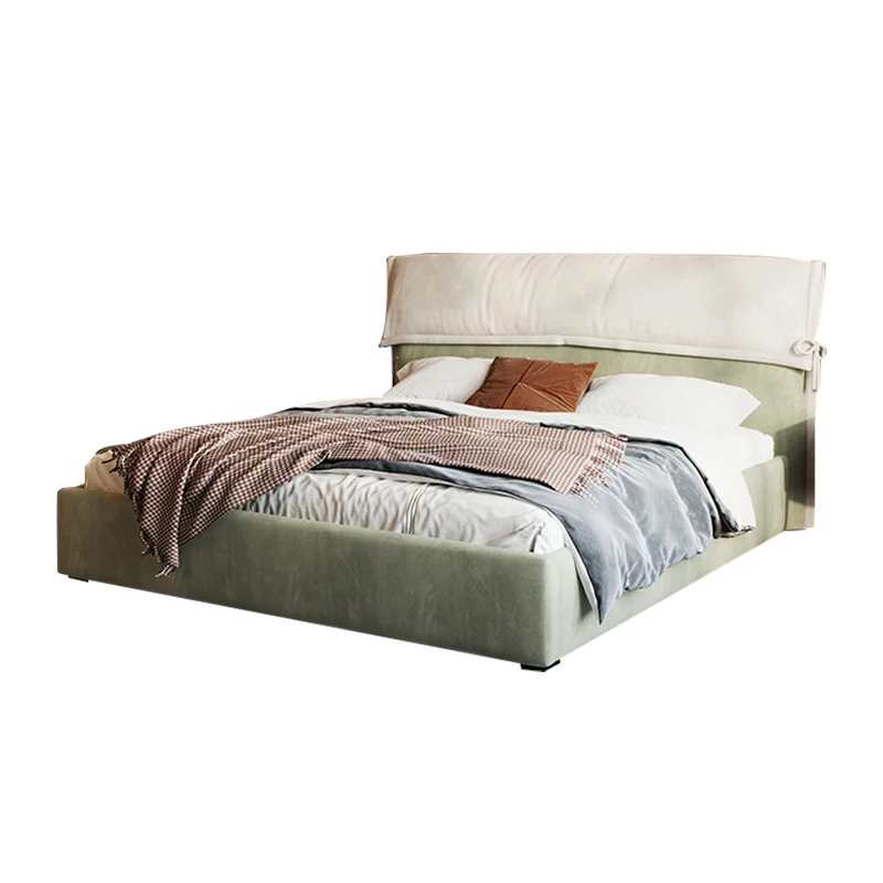 Nordic style high quality furniture luxury high fabric 1.5m king size bed modern double up-holstered bed for bedroom