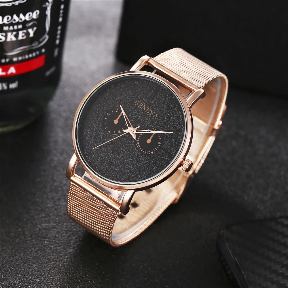 Simple Waterproof Stainless Steel Alloy Minimalist Quartz Watches for Black Silver Rose Gold Two Eyes Mens Wrist Watch Quartz