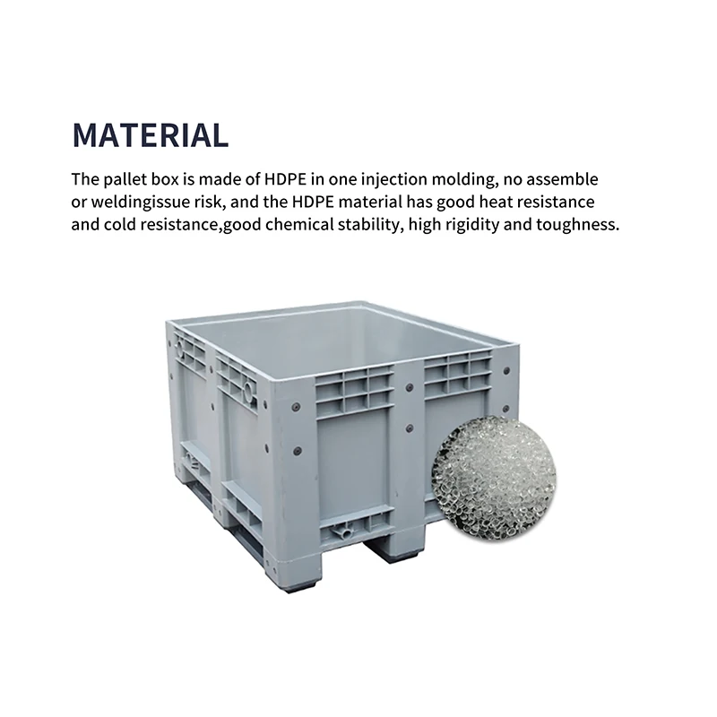 Large 800x600  Spare Shipping Rigid Plastic Solid Side Pallet Box Storages Packaging For  Corn Storage