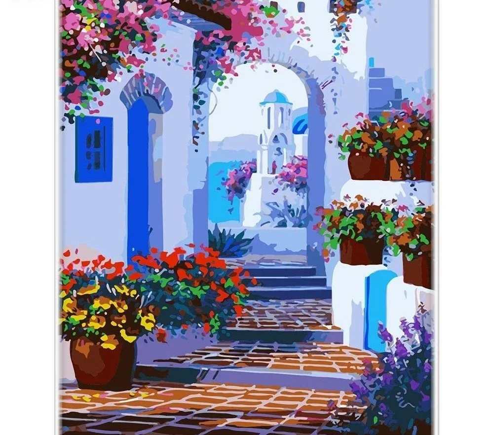 CHENISTORY 996941 Picture Painting by Numbers Garden castle Paintings on Canvas Kids Classical