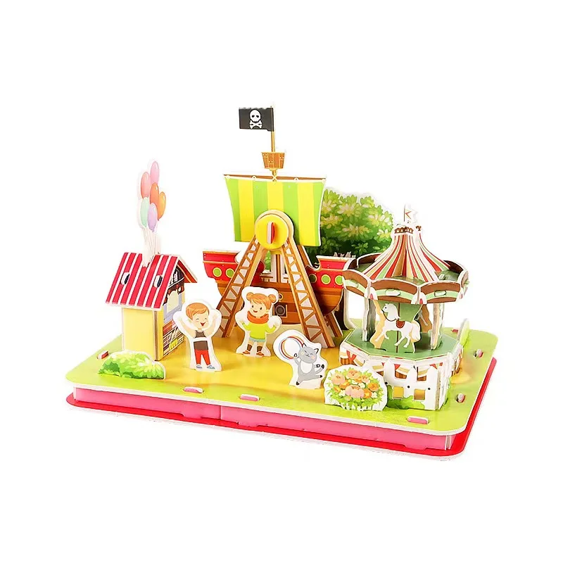 2024 Hot 3D Paper Puzzle Amusement Park Puzzle Educational Toys Promotional Gifts For Kids