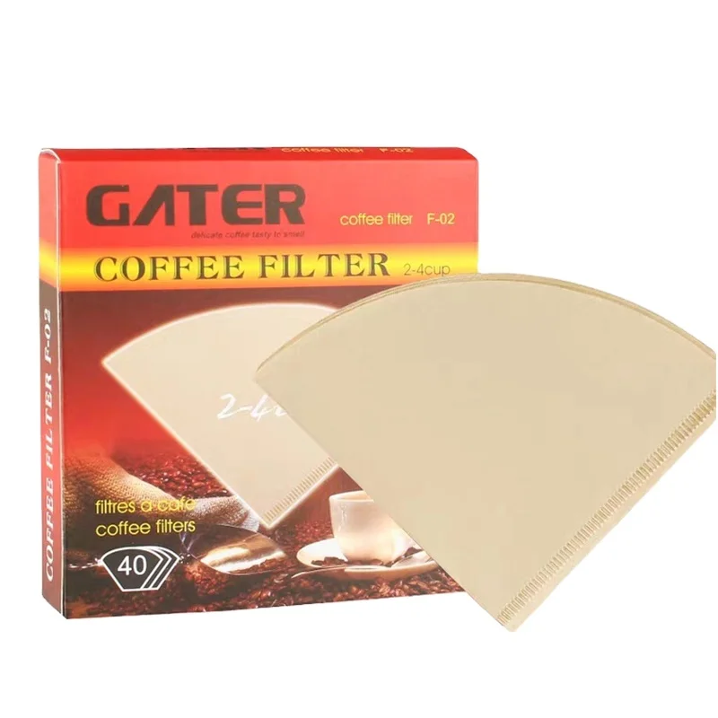 Натуральная коричневая неотбеленная конусная машина для наполнения V-образной капельницы V60 фильтровальная бумага для кофе V60 фильтровальная бумага