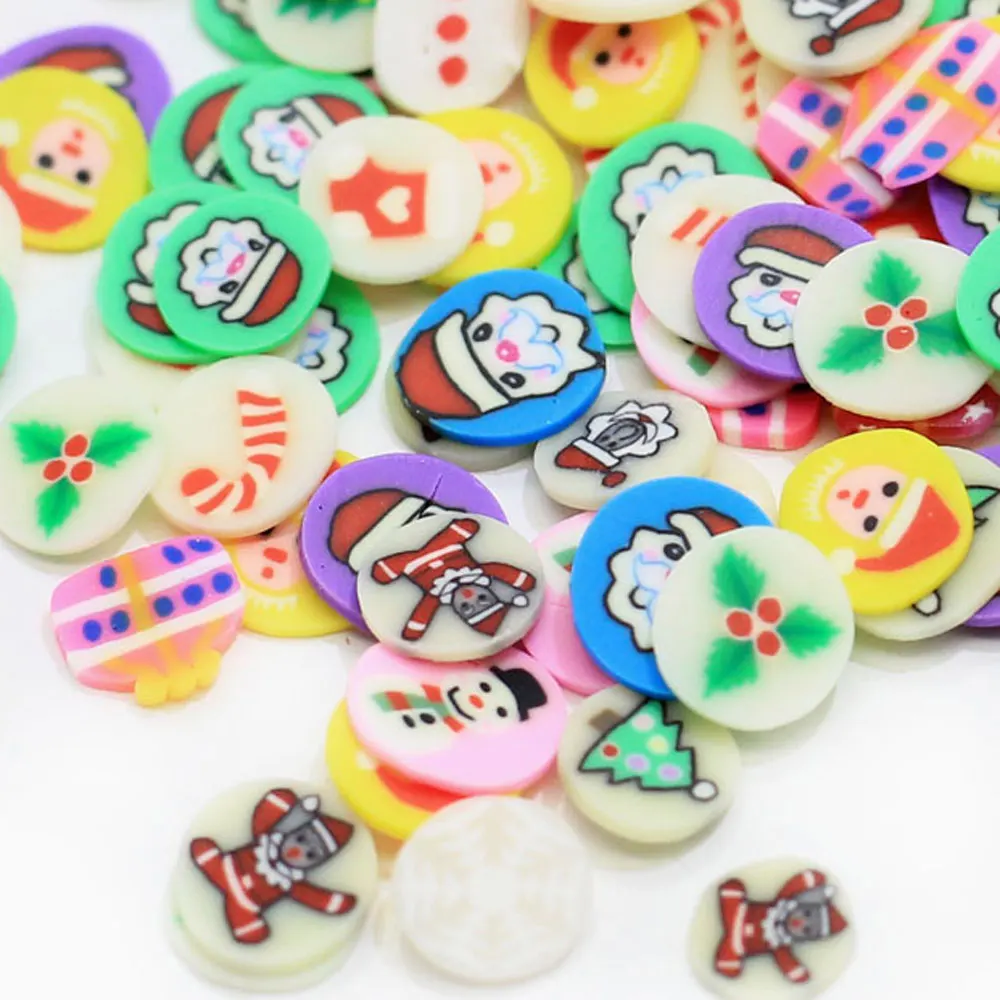 
500 Grams Polymer Soft Clay Christmas Santa Claus Snowman Slices Sprinkles for Crafts DIY Making Slime Nail Art Stickers 