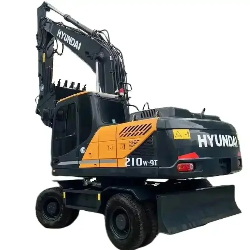Quality is Guaranteed Used Original Wheeled Excavator Hyundai 210W-9T For Sale.