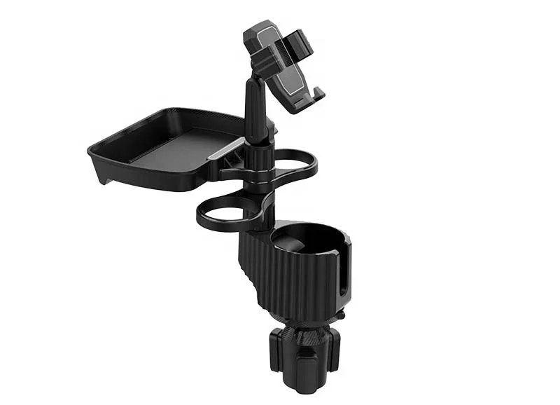 Car Cup Holder Expander Tray Multifunctional 4 in 1 Car Food Tray with Three Cup Holders for Travel Automotive Accessories