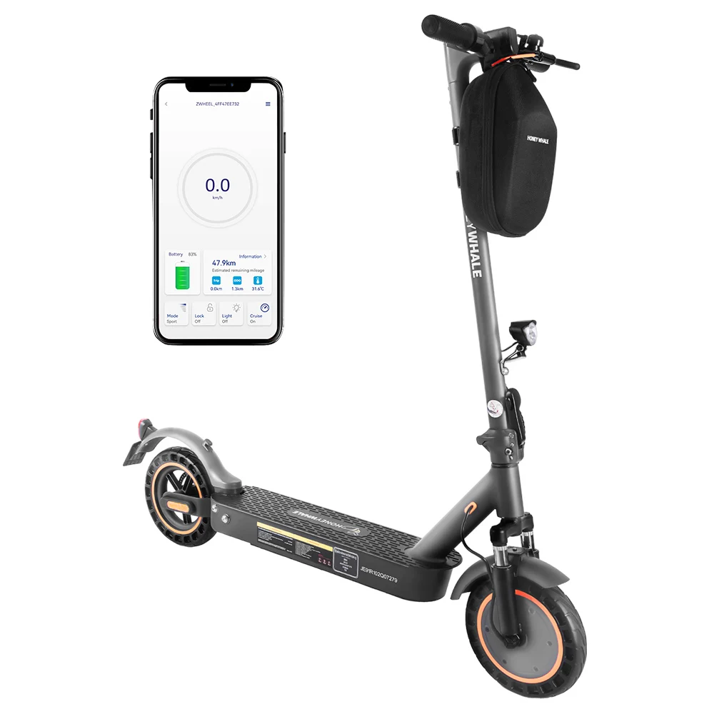 Popular 500W 36V 10Ah 10inch 20km/h HONEY WHALE E9 MAX Electric Scooter White Mechanical Brake And Electronic Brake