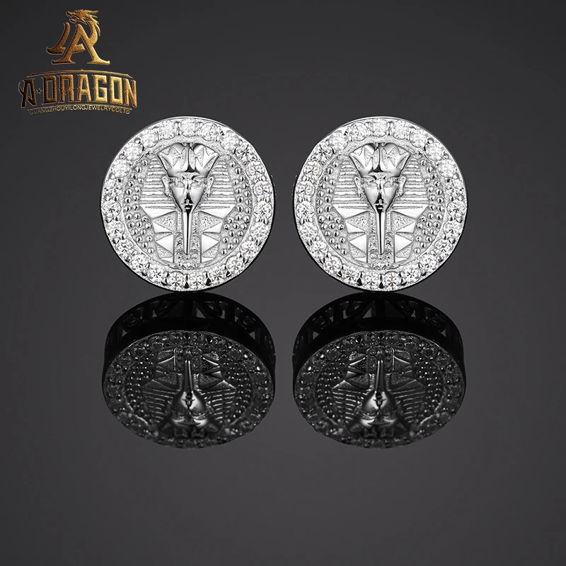 10k gold Moissanite Hoop Earrings Ins Hot Sells Fancy Round Brilliant Cut VVS Fine Jewelry Earrings Stud