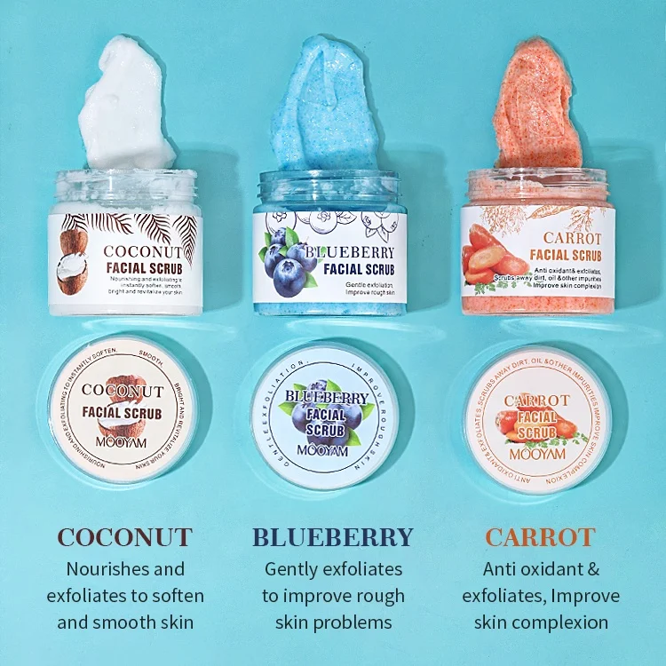 Organic Face Care Spa Whitening Moisturizing Sugar Face Scrub Private Label Exfoliating Turmeric Body Facial Scrub