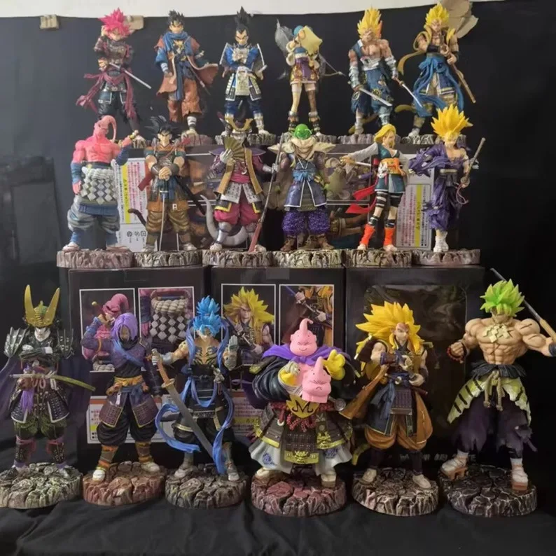 Exquisite Cartoon Toy PVC Ancient Warrior GK Goku Broly Buu Vegeta Boxed Model Ornaments Dragonball Z Figure Anime Statue