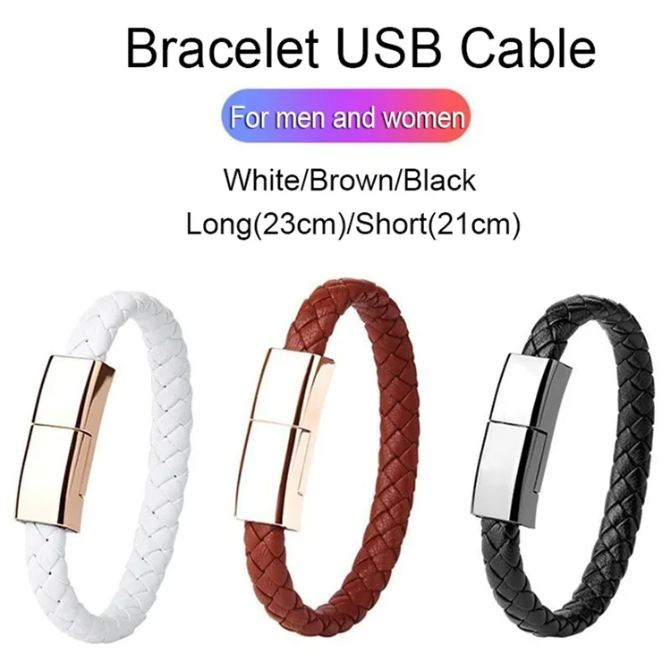 Wearable USB Charging Bracelet Charging Cable Micro USB Charger Cable For iPhone Samsung Galaxy S10 S9 Note 8 Xiaomi Huawei
