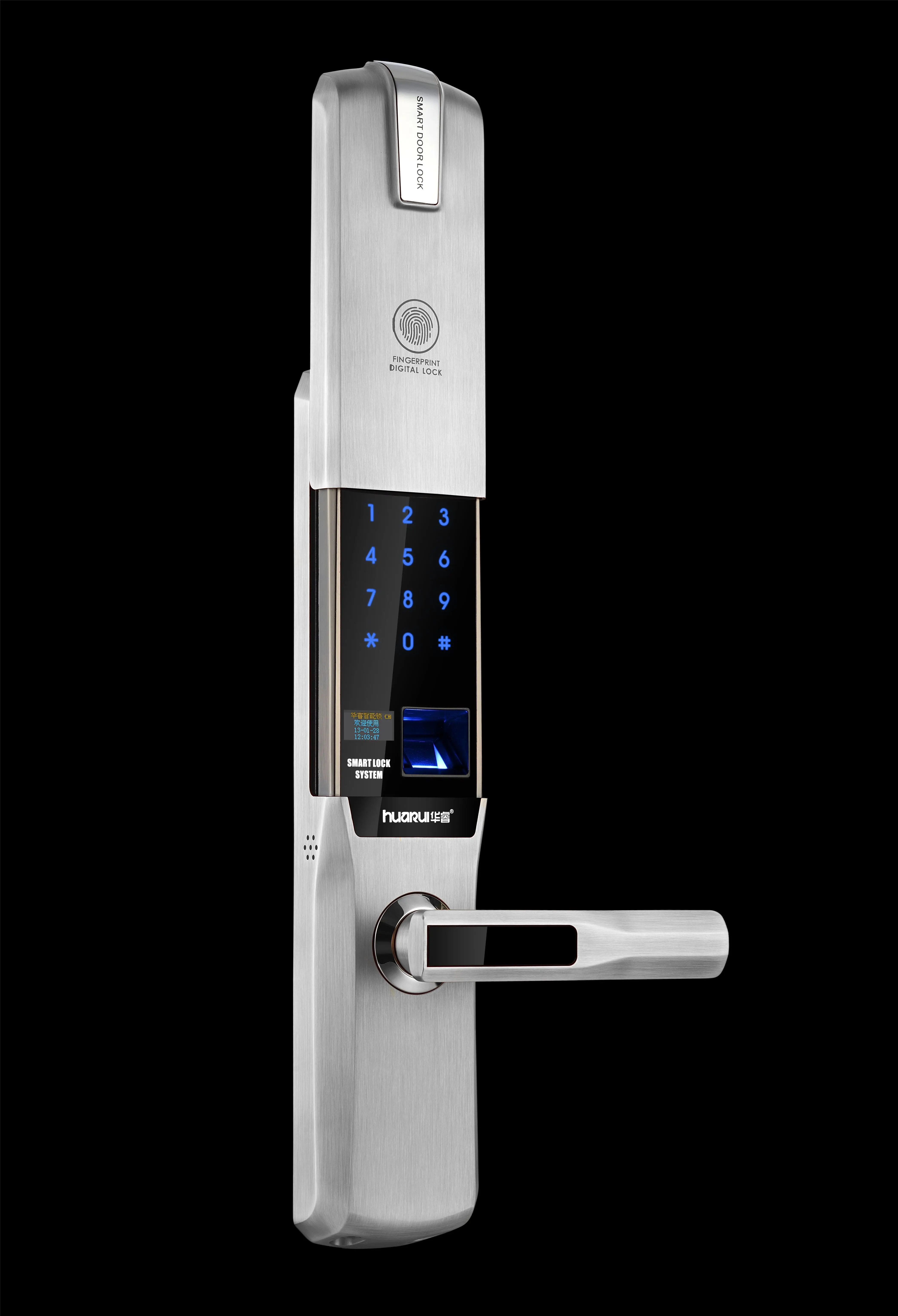 Huaruilock Intelligent keyless Fingerprint Recognition Door Lock Intelligent Electronic Card Wooden Door Lock