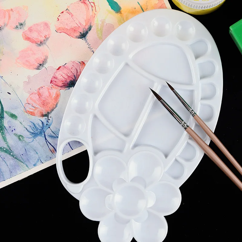 
High Quality Cheap Plastic Palette Portable White Color For Students and Travel 