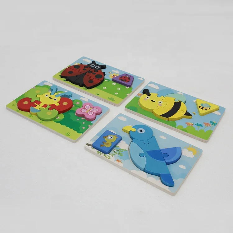 Creative Flying Animal 3D Puzzles Bird Butterfly Ladybird Bee Shaped Puzzles for Home and Preschool