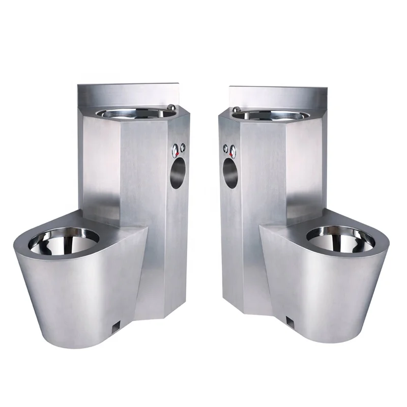 
One Piece Stainless Steel Prison Combination Toilet 