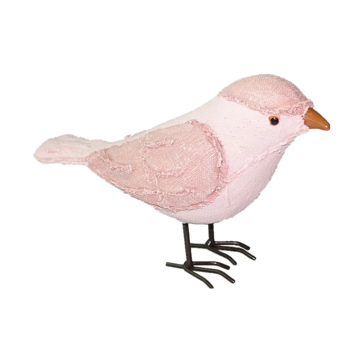 Статуэтка птицы из смолы с эффектом ткани 6,5 дюйма, льняная скульптура с металлическими ножками