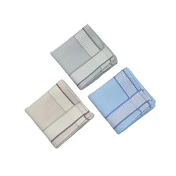 Mens Soft Cotton Striped Handkerchiefs Assorted Checkered Pattern Pocket Square Hankies For Wholesale