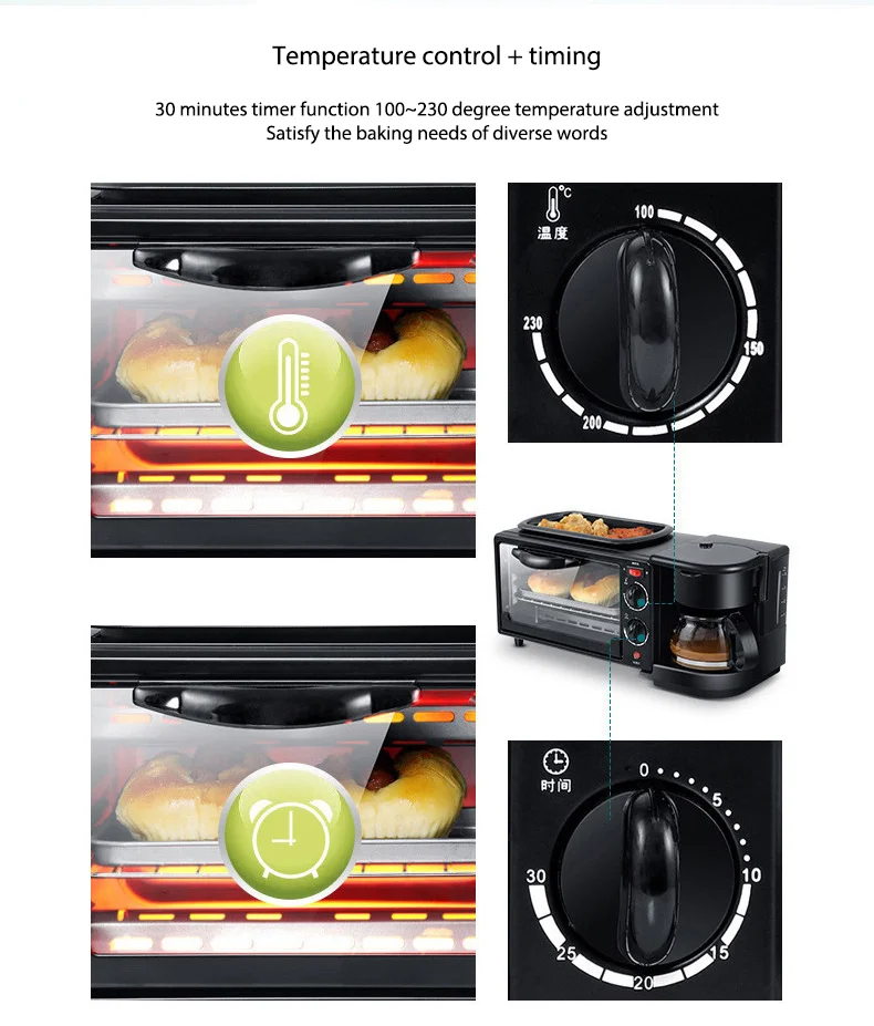Hot Sell Multifunction 3 in 1 Breakfast maker Set Toaster Coffee Maker for 3 in 1 breakfast set toaster kettle coffee maker