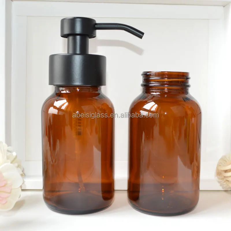 Wholesale 8oz Wall Mounted Foam Soap Dispenser Glass Bottle With 304 Stainless Steel Foam Dispenser Pump