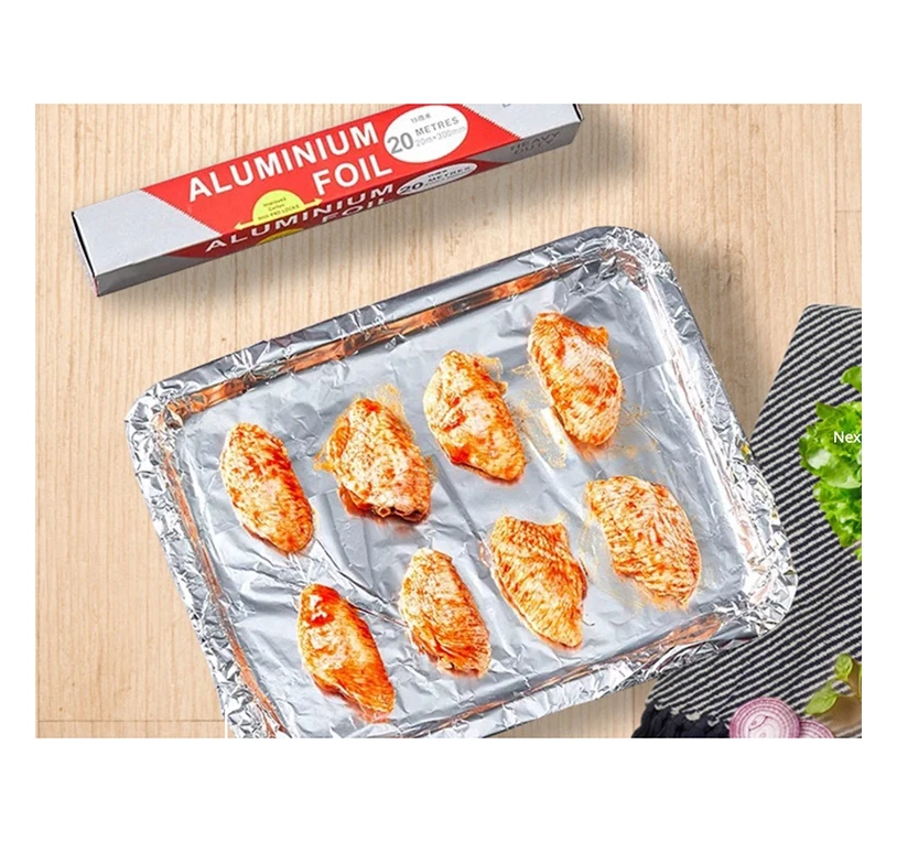 Food Grade Kitchen Heat Resistant Household Aluminum Foil Paper Roll For BBQ Grilling Baking