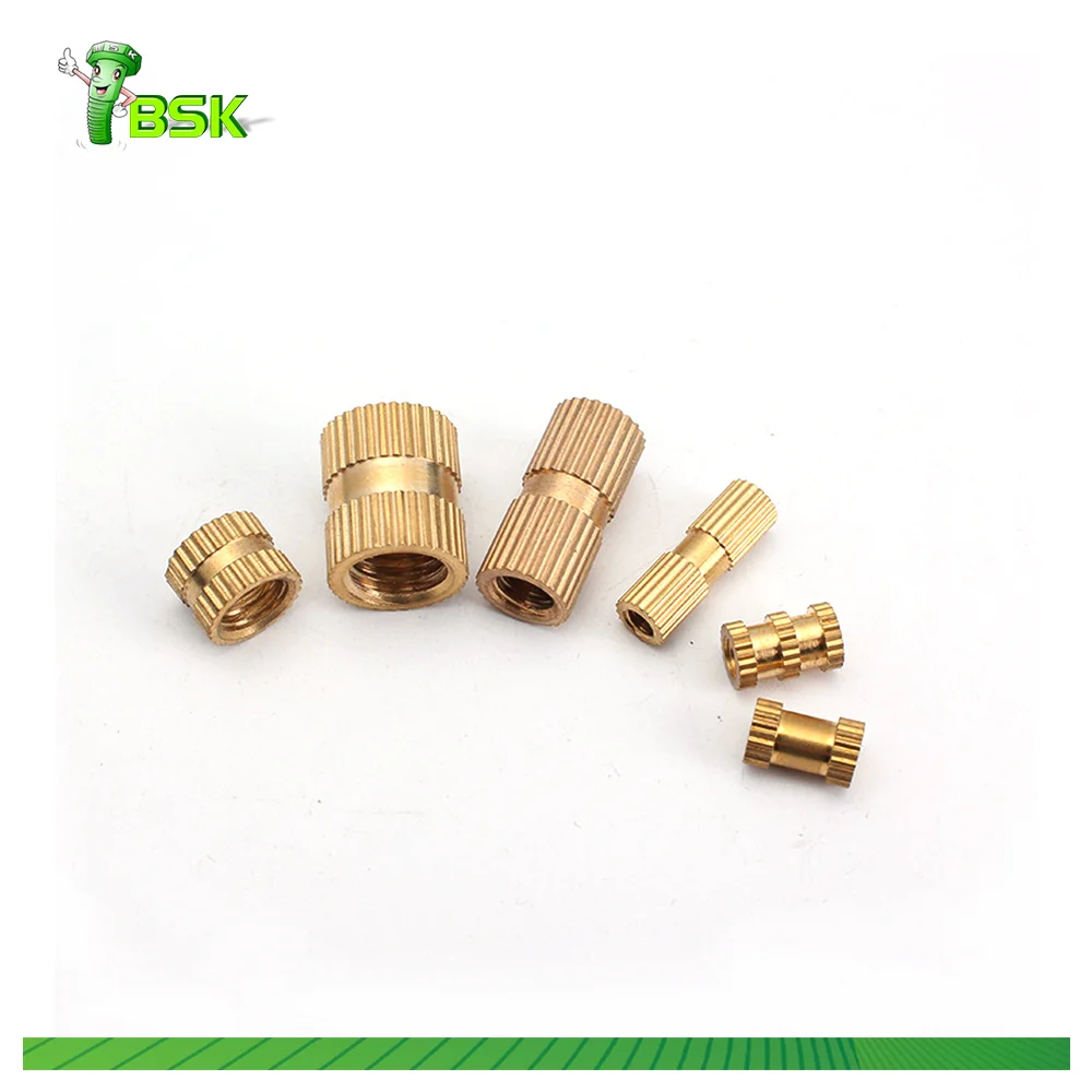 China supplier customized m3 m4 m6 m8 knurled metal brass threaded inserts nut for plastic