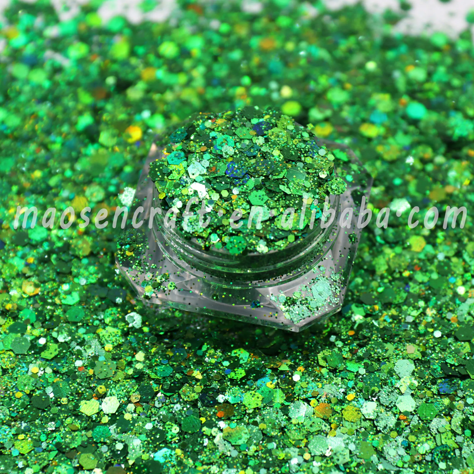 Factory Direct Hot Sale Holographic Green Chunky Glitter  For Lip Gloss