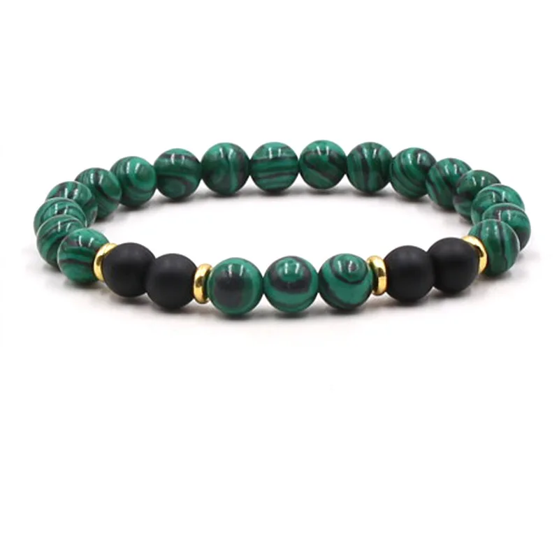 Natural Stone Beads Malachite Bracelets Men for Health Protection Women Jewelry Pulsera Hombre