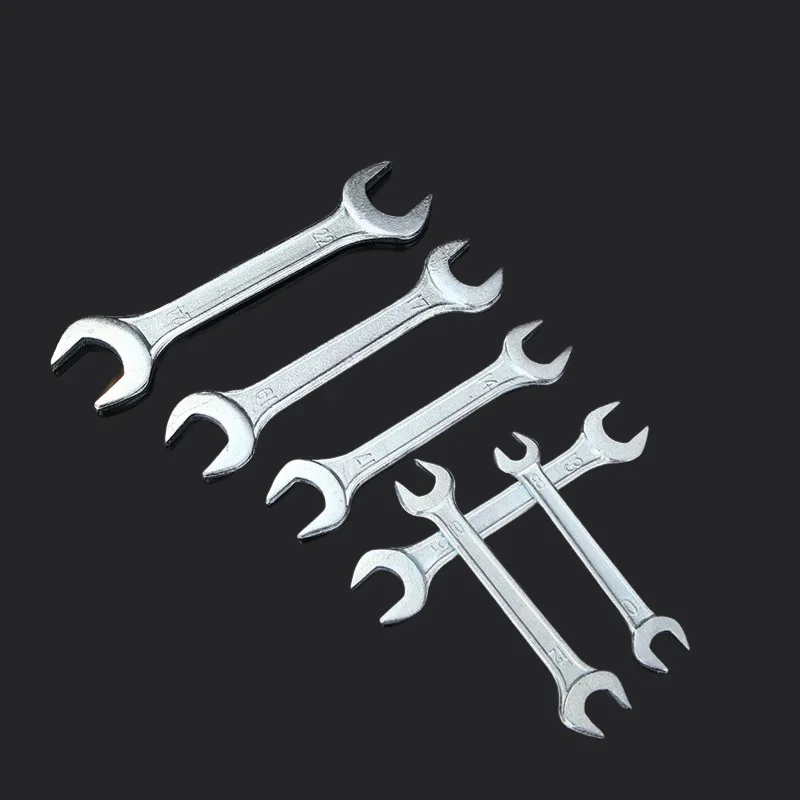 5.5-7mm 8-10mm High hardness open-end wrench galvanized forging wrench double head manual dull wrench