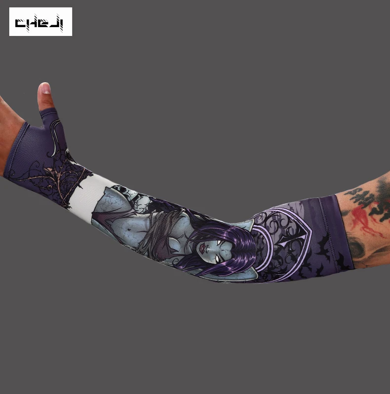 
CHEJI New Type Cycling Arm Sleeves Sun Protection Running Golf MTB Bicycle Fingerless Gloves Arm Warmer 