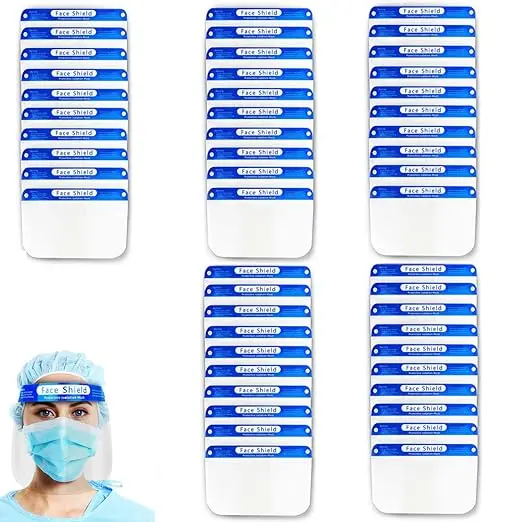 High Quality Plastic Adjustable Transparent Anti- spitting Protective Visor Shield Clear Face Shield for Man and Women