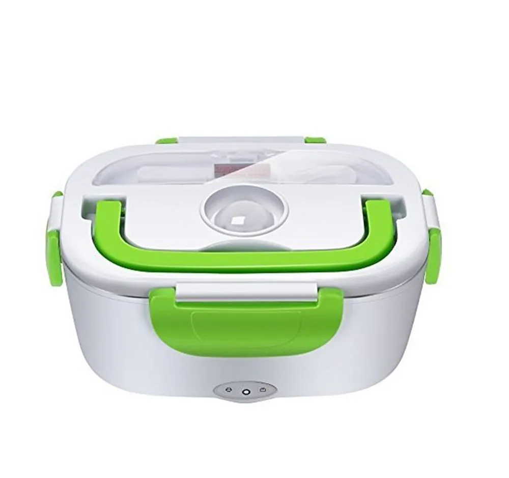 Electric Lunch Box 304 Stainless Steel Inner Pot Lunch Box Set Portable Heated Food Warmer Box 12V/24V/220V for Office/Car/Truck