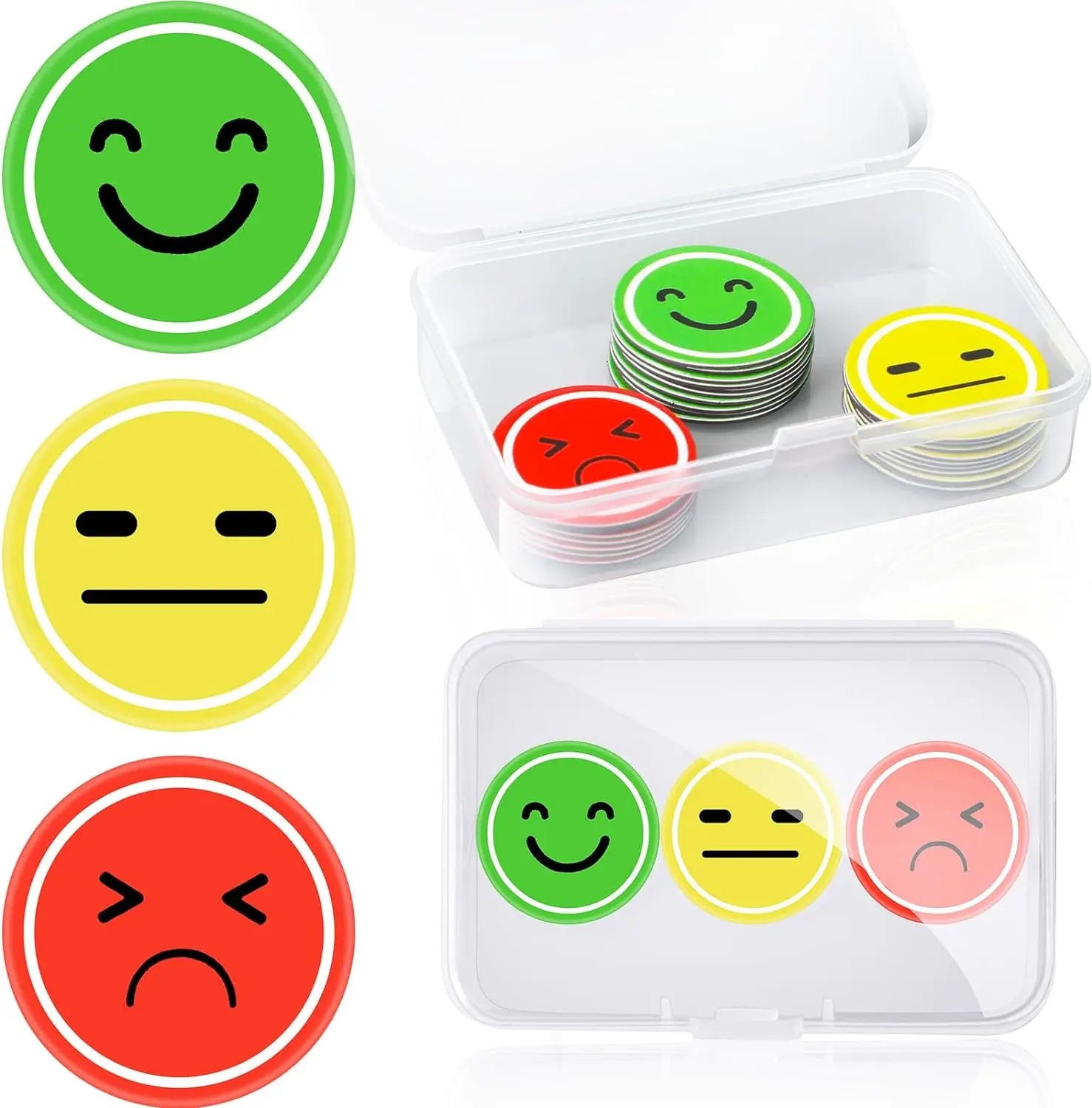 2024 Hot Sale Smiley Face Magnets Die Cut round Plastic Rubber Logo for Whiteboard Fridge Kitchen Home Souvenir Gifts Factory