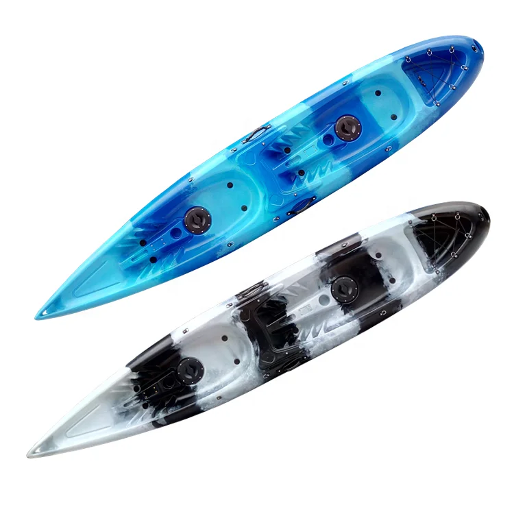 Manufacturers 2 Persons Recreational Kayak 12.8ft LLDPE Travel Canoe Sit On Top Fishing Kayak